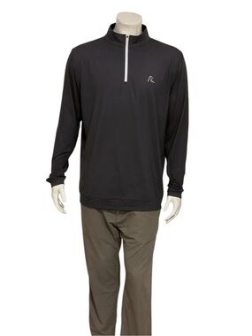 Rhoback Men’s Black Houndstooth Quarter Zip Sweatshirt